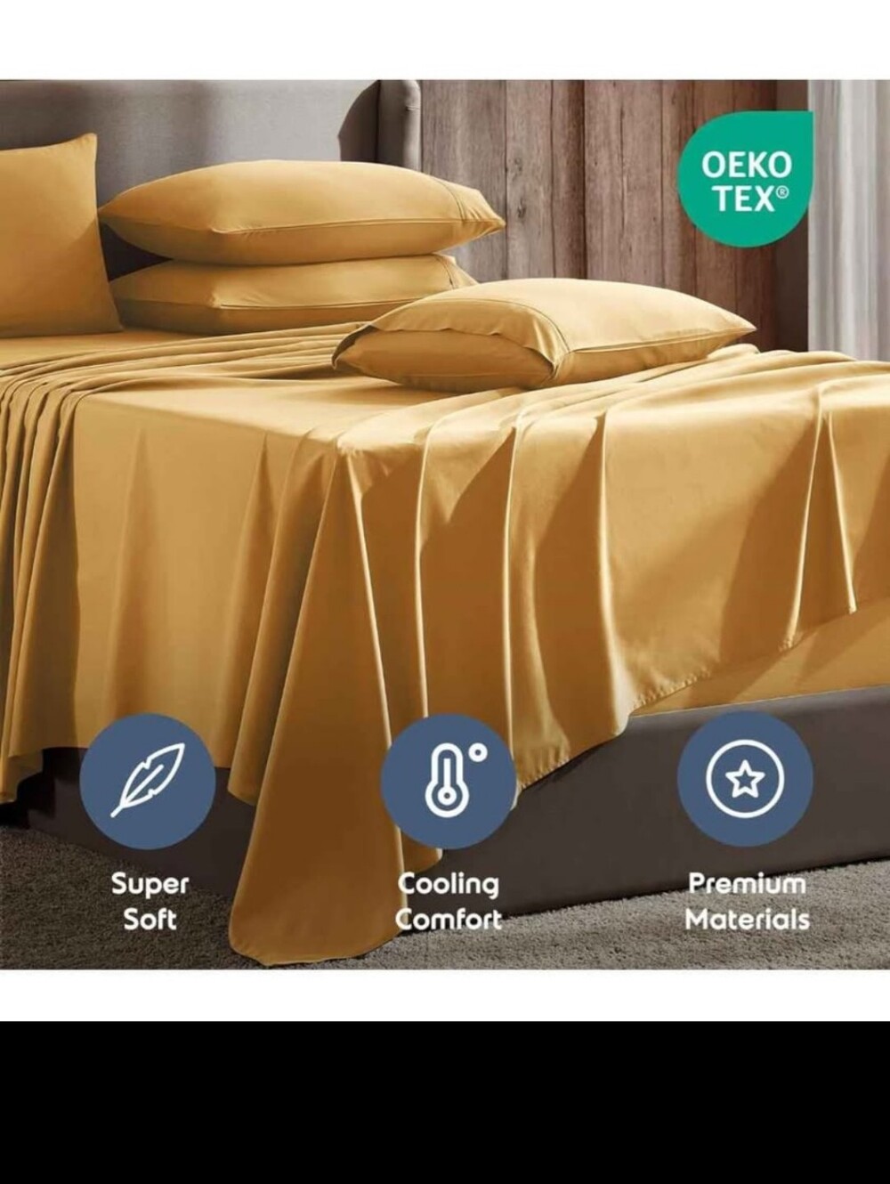 Nestl Extra Deep King Sheet Set - 6 Piece Breathable & Cooling Sheets - Hotel Lu